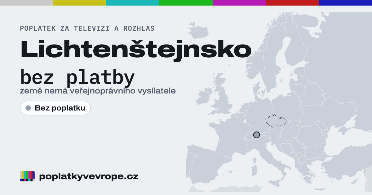 Lichtenštejnsko na mapě Evropy: Bez poplatku